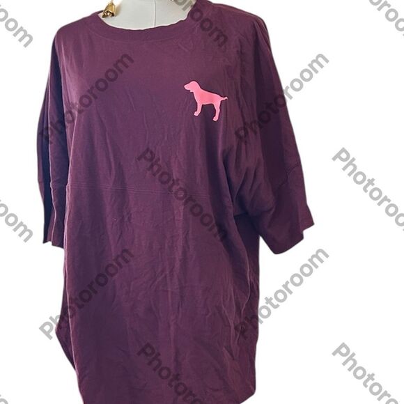 Victoria's Secret PINK Oversized
Dog Cotton T Shirt, Size Large, Maroon, NWT - Picture 1 of 11